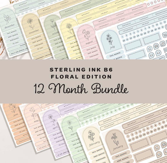 B6 Monthly Flower Kit- Bundle ( all 12 Months)