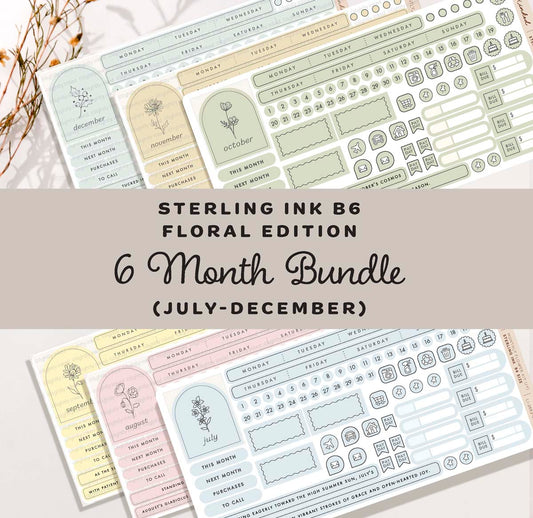 B6 Monthly Flower Kit- Bundle ( all 6 Months July-Dec)
