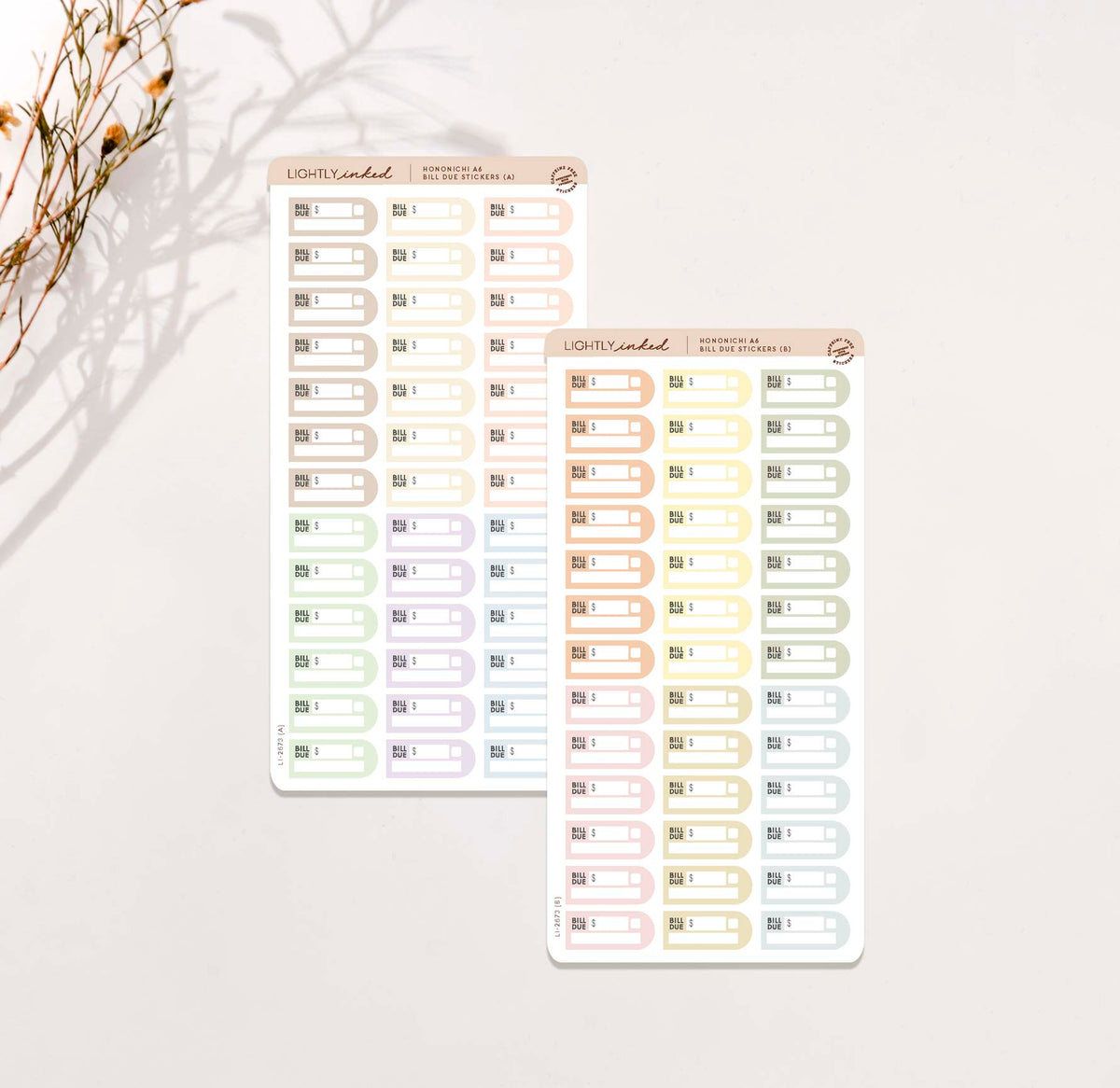 Bill Due Stickers