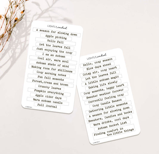 Cozy Journaling Typewriter words Set-Large