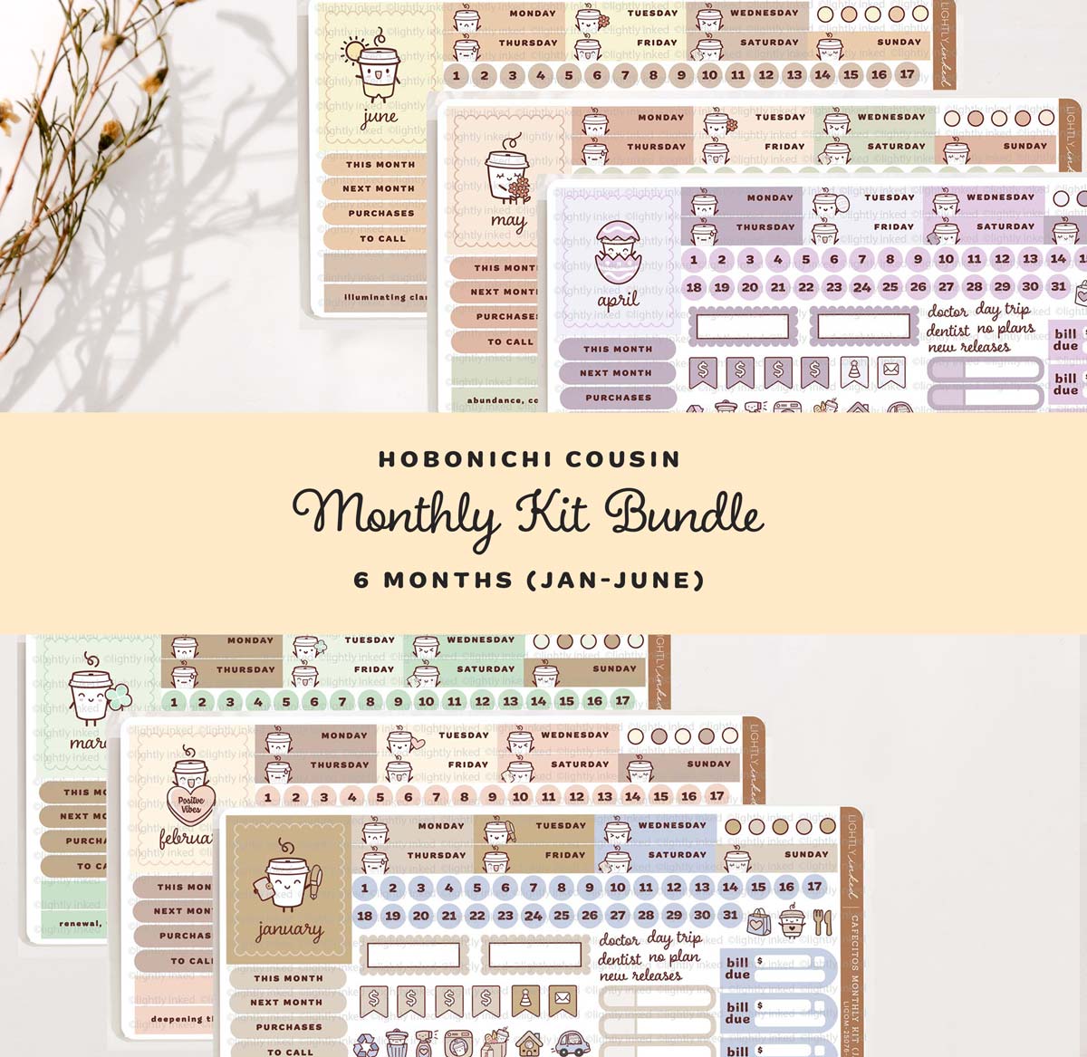 Cafecitos Monthly Kit- Bundle ( all 6 Months-Jan-June)