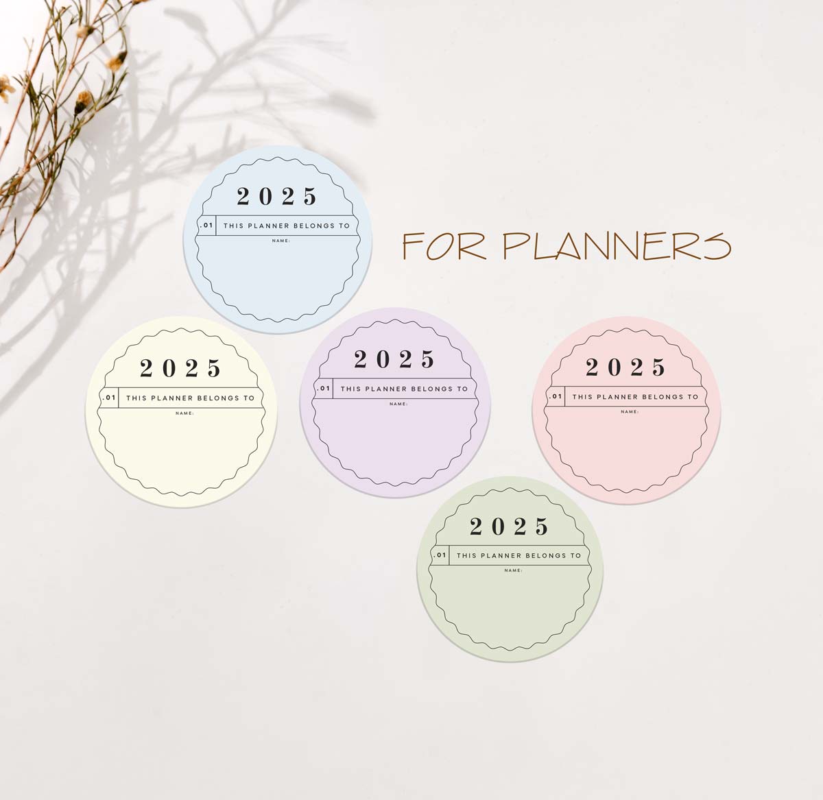 Mindset 2025 Planner name label