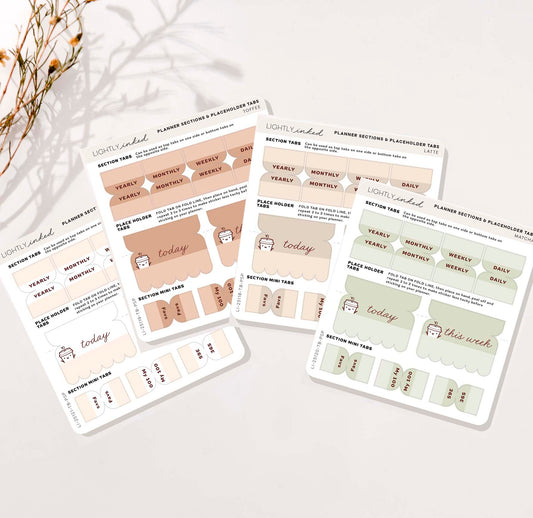 Cafecito - Planner Sections and Placeholder Tabs