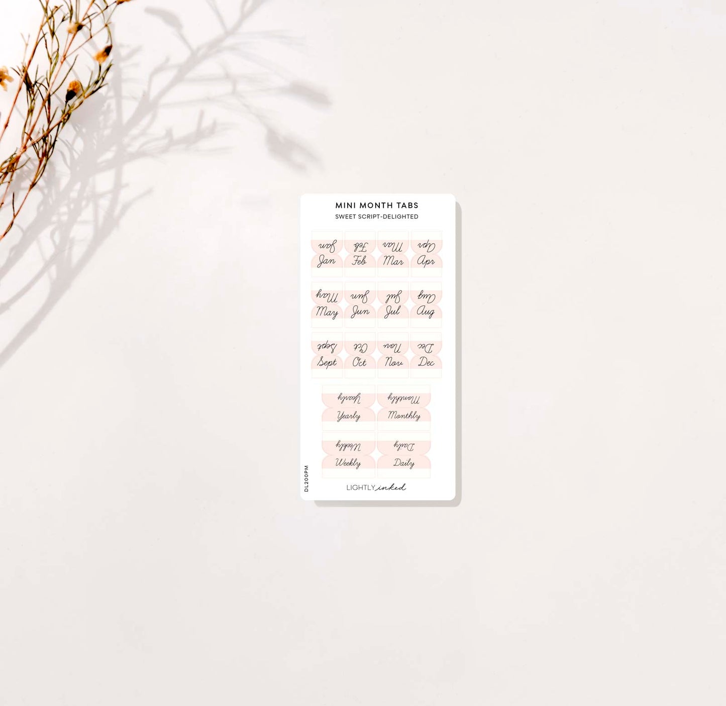 Tiny Month Tab Stickers | Sweet-script