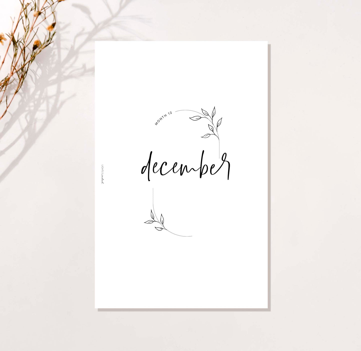 Monthly Cover Pages - Wispy Branches - Bundle (Jan-Dec)