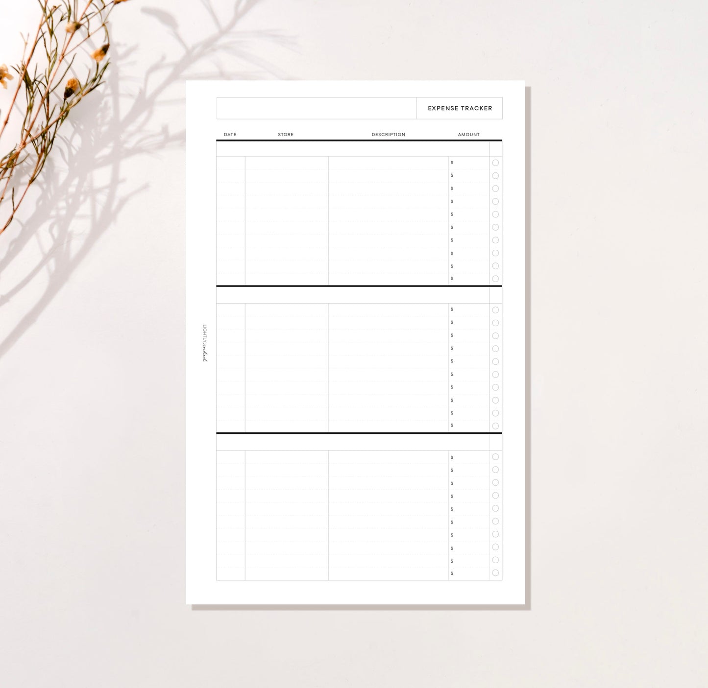 Expense Tracker - Planner Inserts