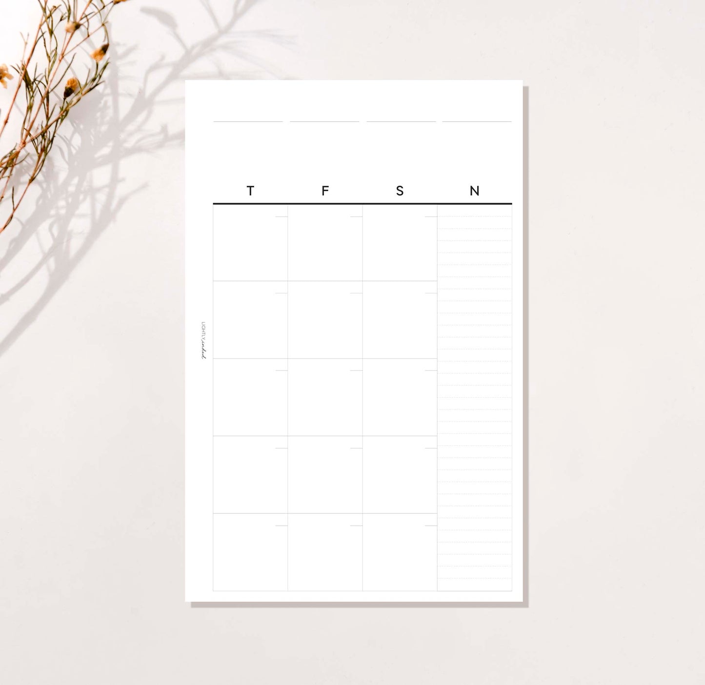 Monthly Calendar Inserts - Undated